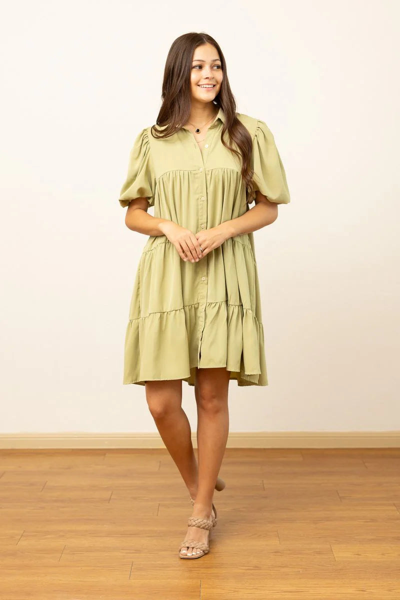 FINAL SALE - The Corynne Dress - Sage
