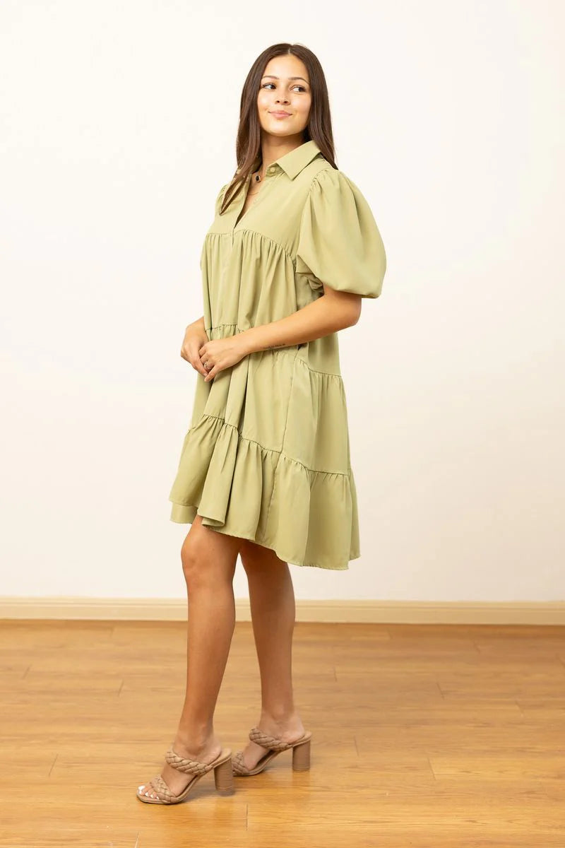 FINAL SALE - The Corynne Dress - Sage