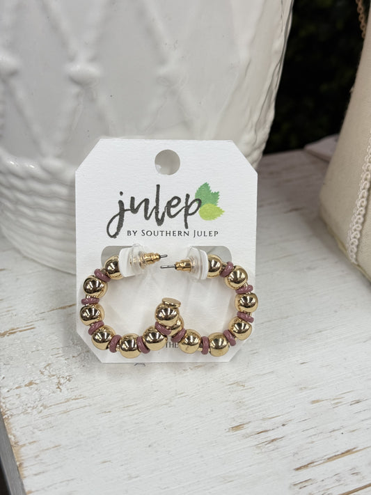 The Harli Earrings - Dusty Pink/Gold