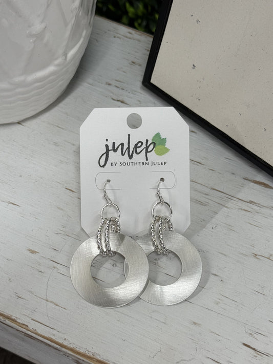The Adrienne Earrings - Matte Silver - Hypoallergenic