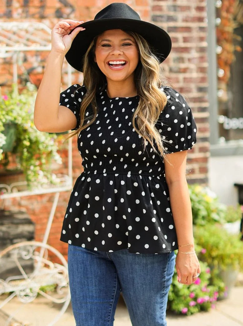 FINAL SALE - The Ayden Polka Dot Blouse