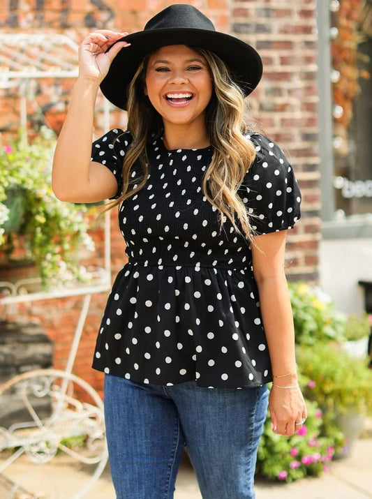 FINAL SALE - The Ayden Polka Dot Blouse