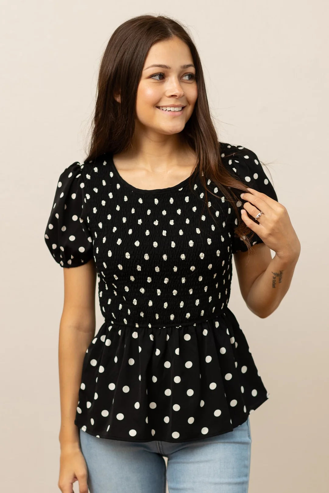 FINAL SALE - The Ayden Polka Dot Blouse