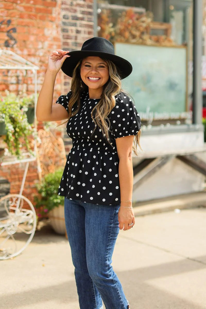 FINAL SALE - The Ayden Polka Dot Blouse