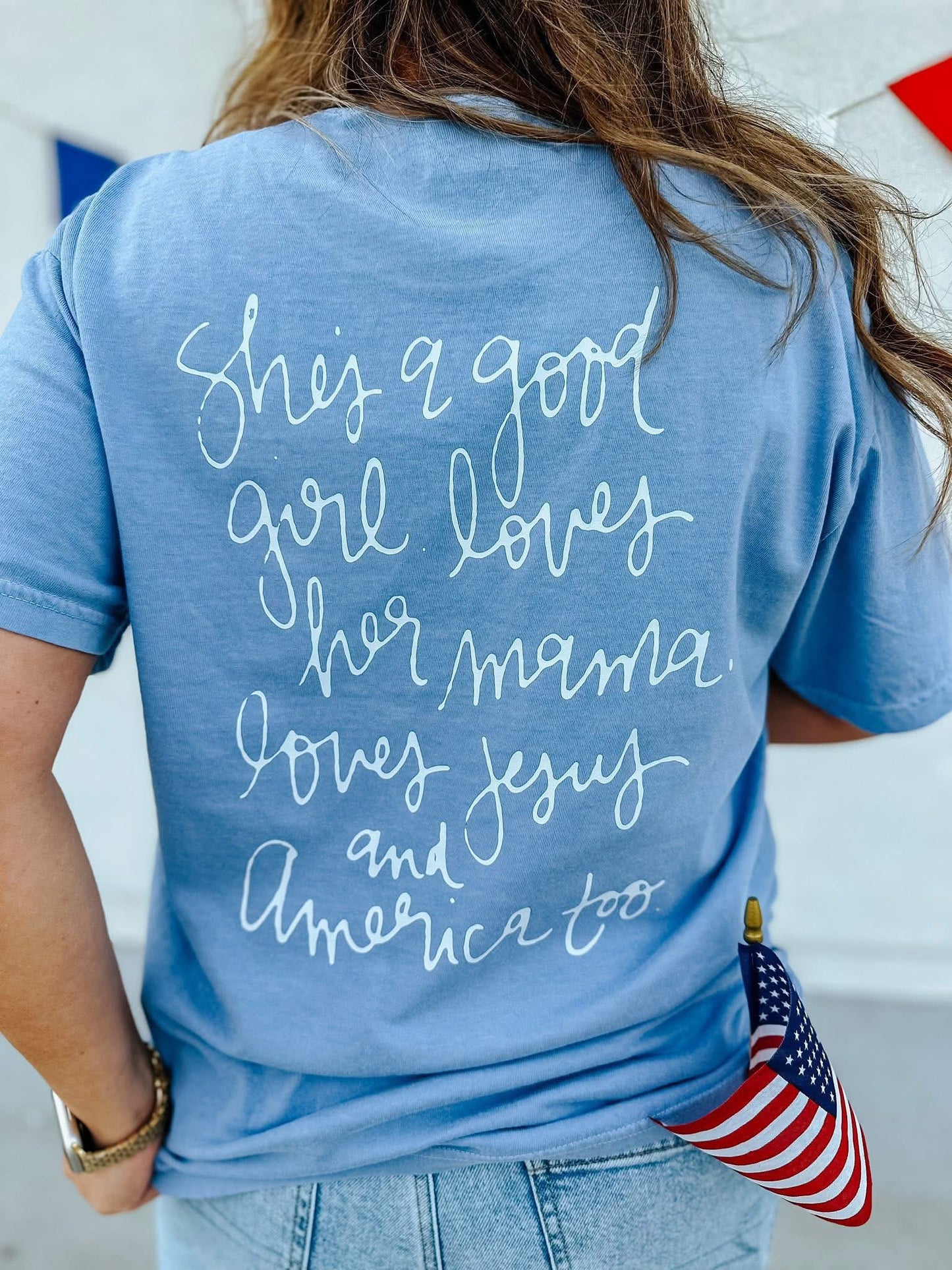 The Loves Jesus & America Too Tee