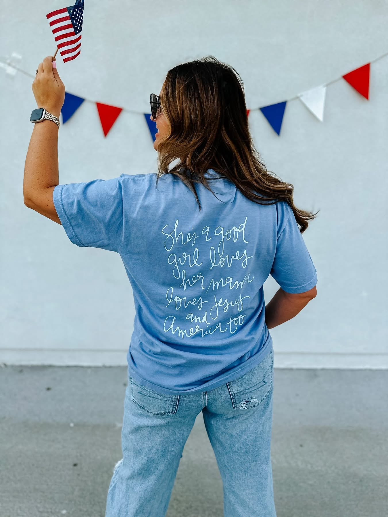 The Loves Jesus & America Too Tee