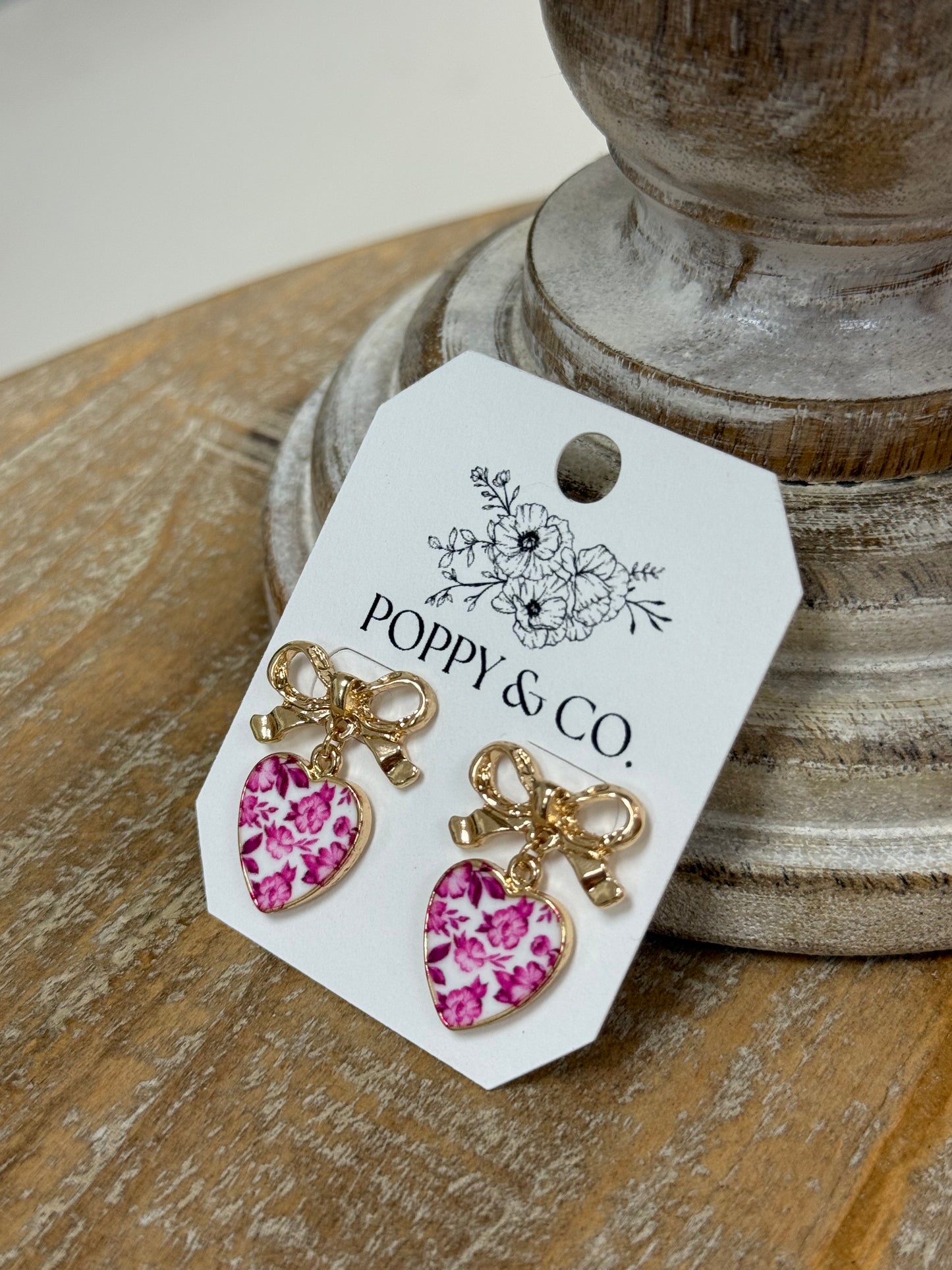 The Abbigale Earrings - Pink Floral