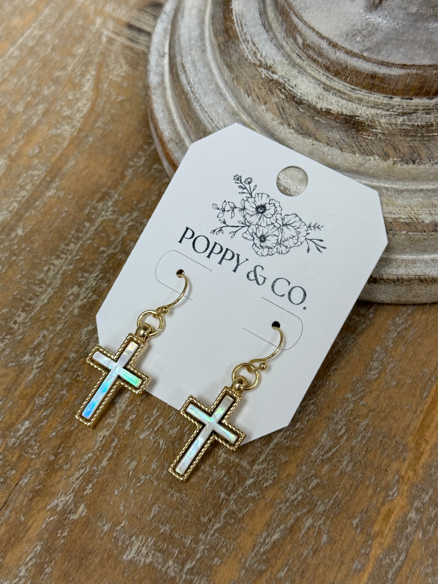 The Katy Earrings - White/Gold