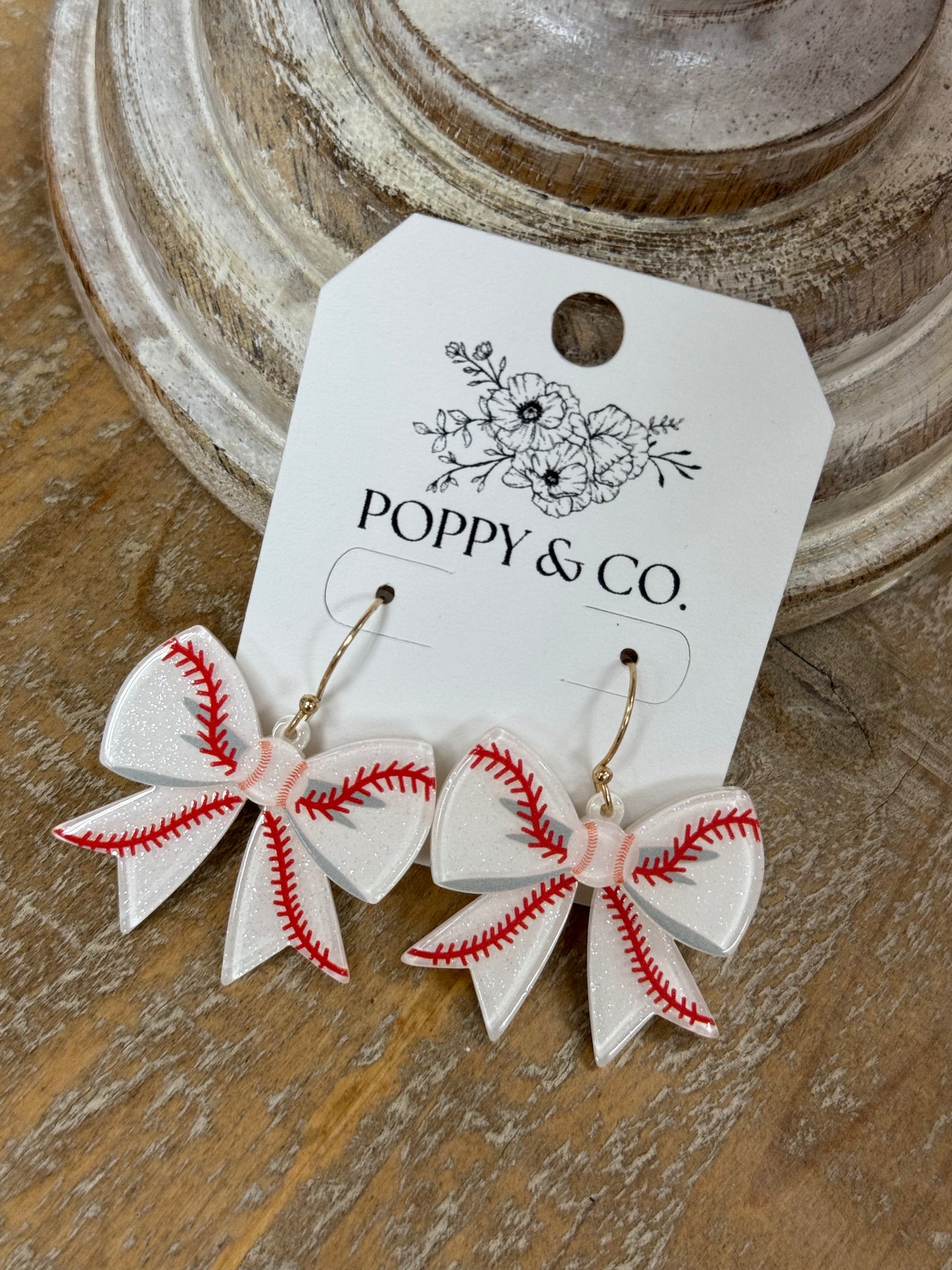 The Baseball Bow Earrings