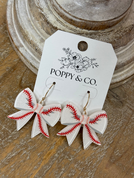 The Baseball Bow Earrings