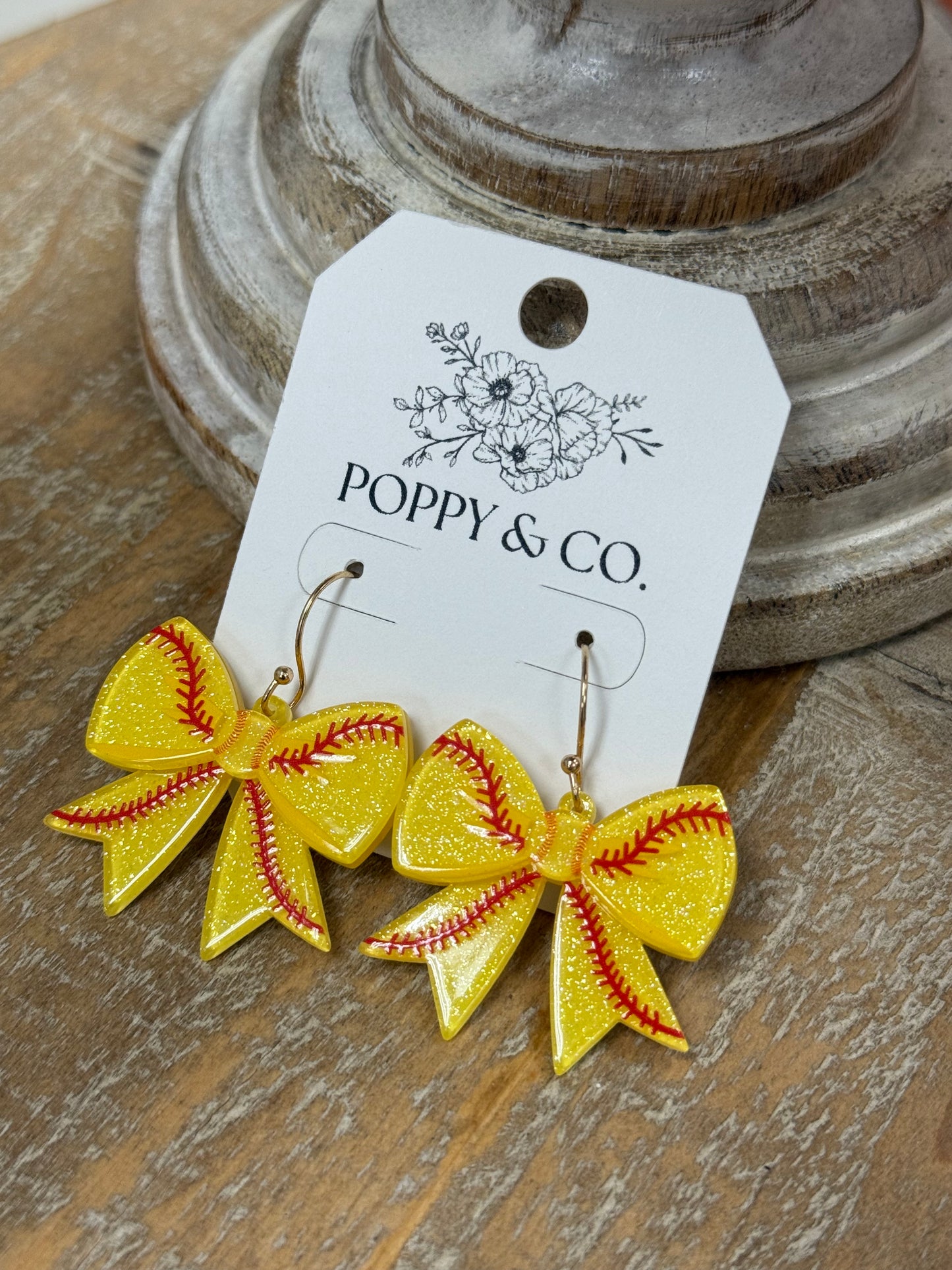 The Softball Bow Earrings