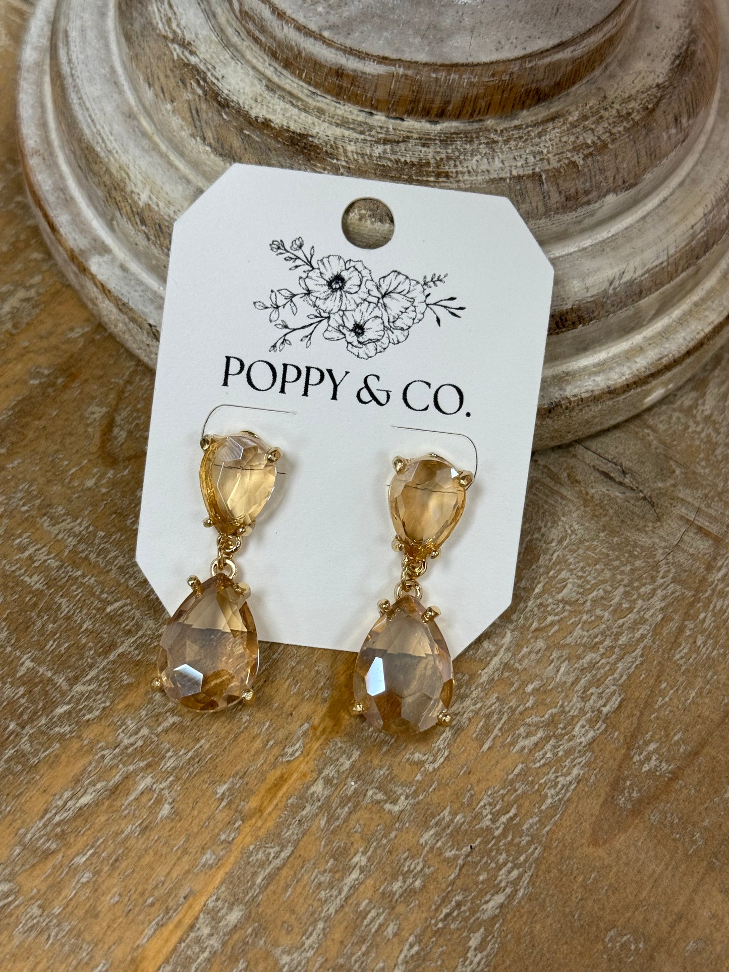 The Christie Earrings - Gold/Champagne