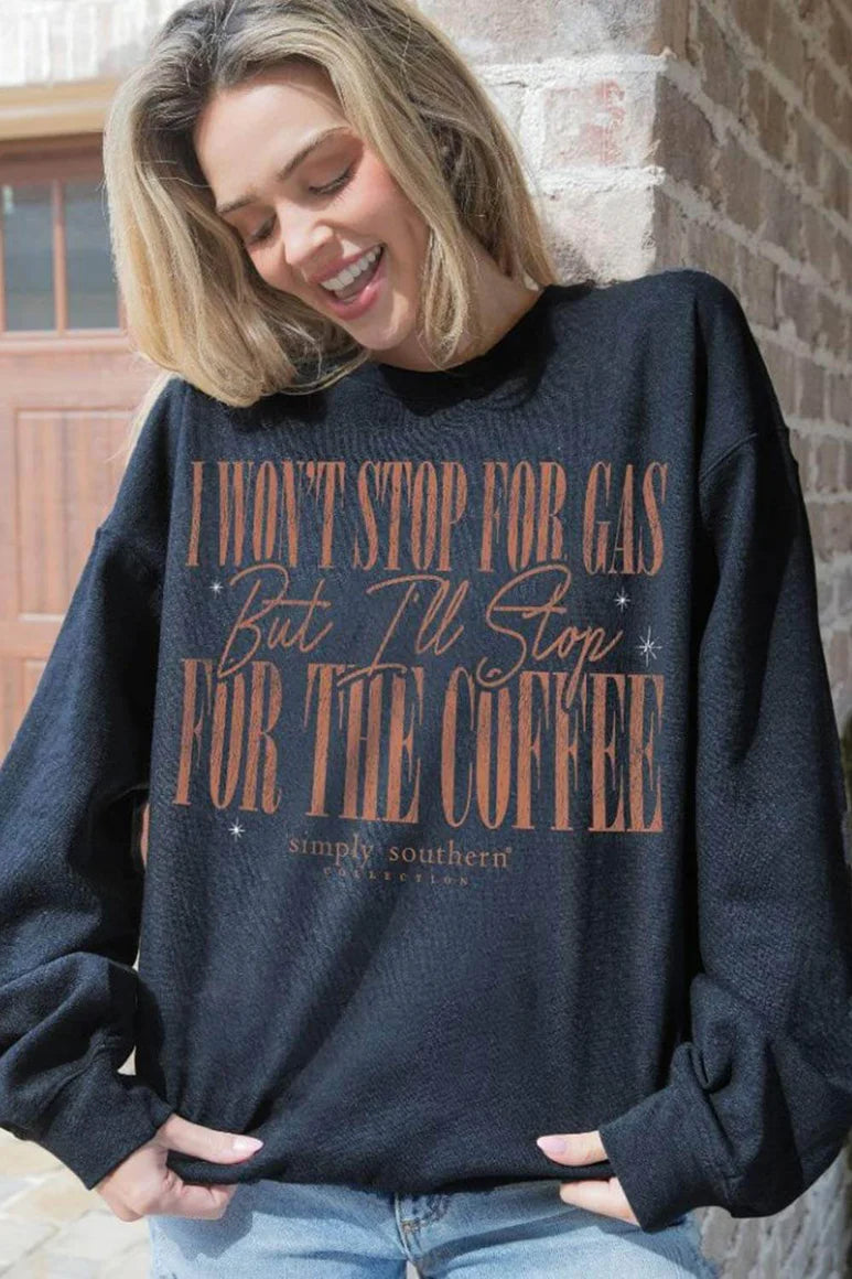 FINAL SALE - Simply Southern - I'll Stop For Coffee Crewneck