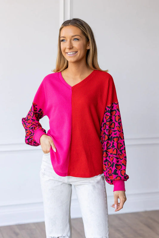 FINAL SALE - The Wild Romance Waffle Knit Top