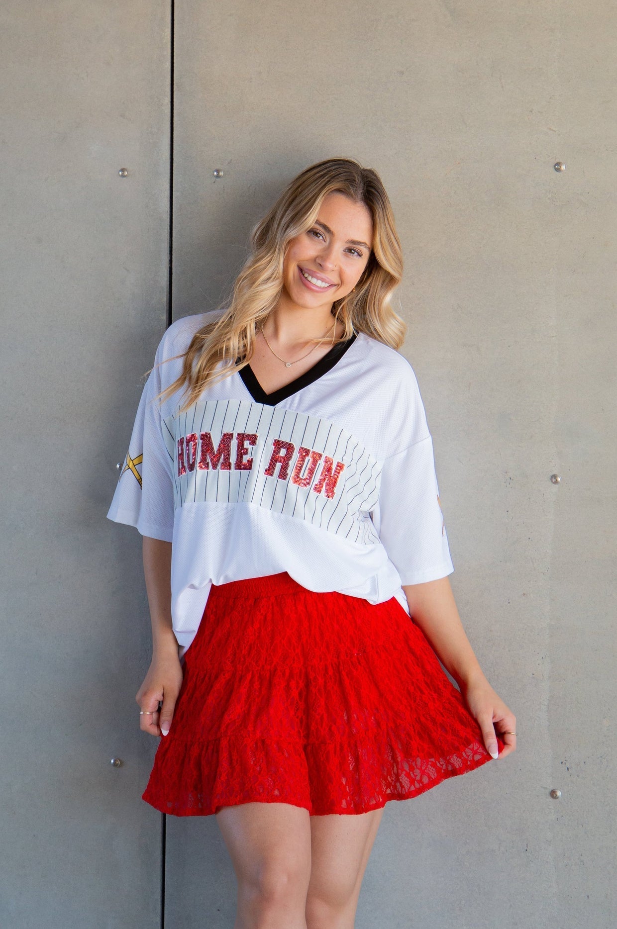 The Home Run Sequin Jersey Top