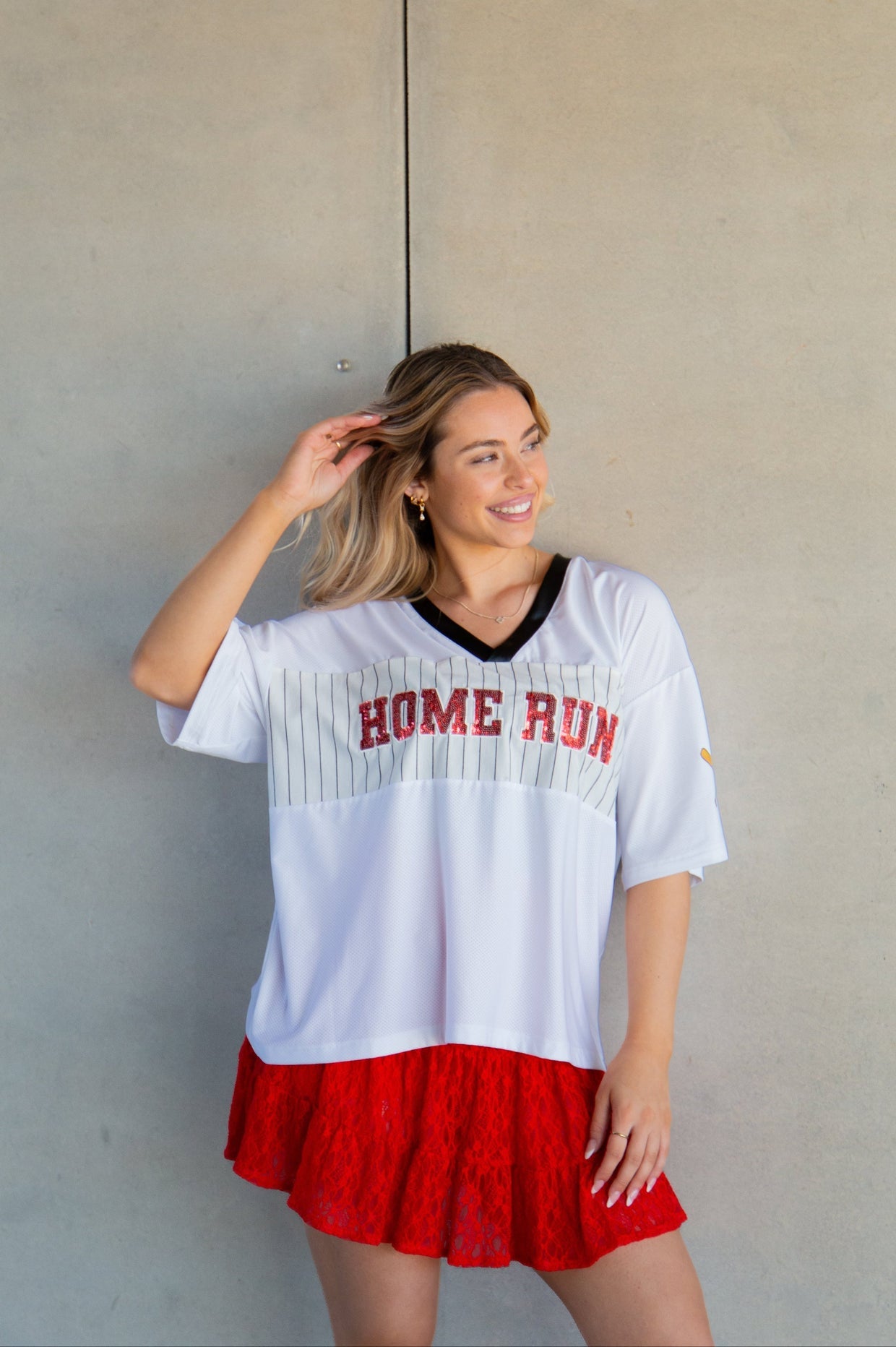 The Home Run Sequin Jersey Top