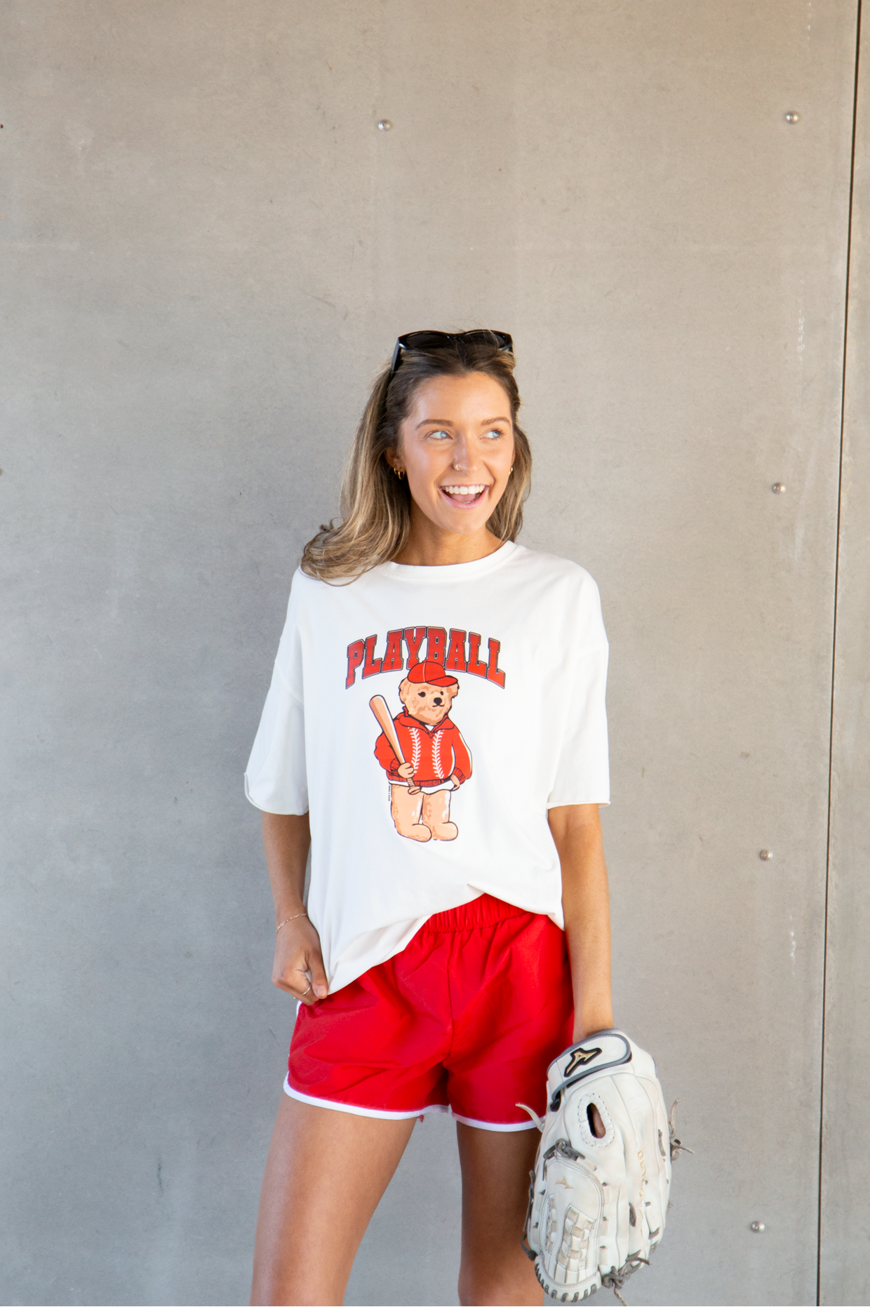 The Playball Bear Boxy Tee - White