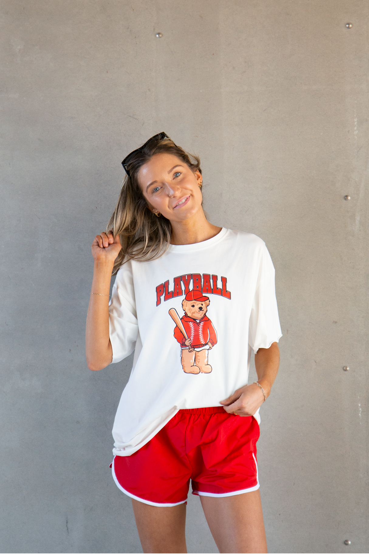 The Playball Bear Boxy Tee - White