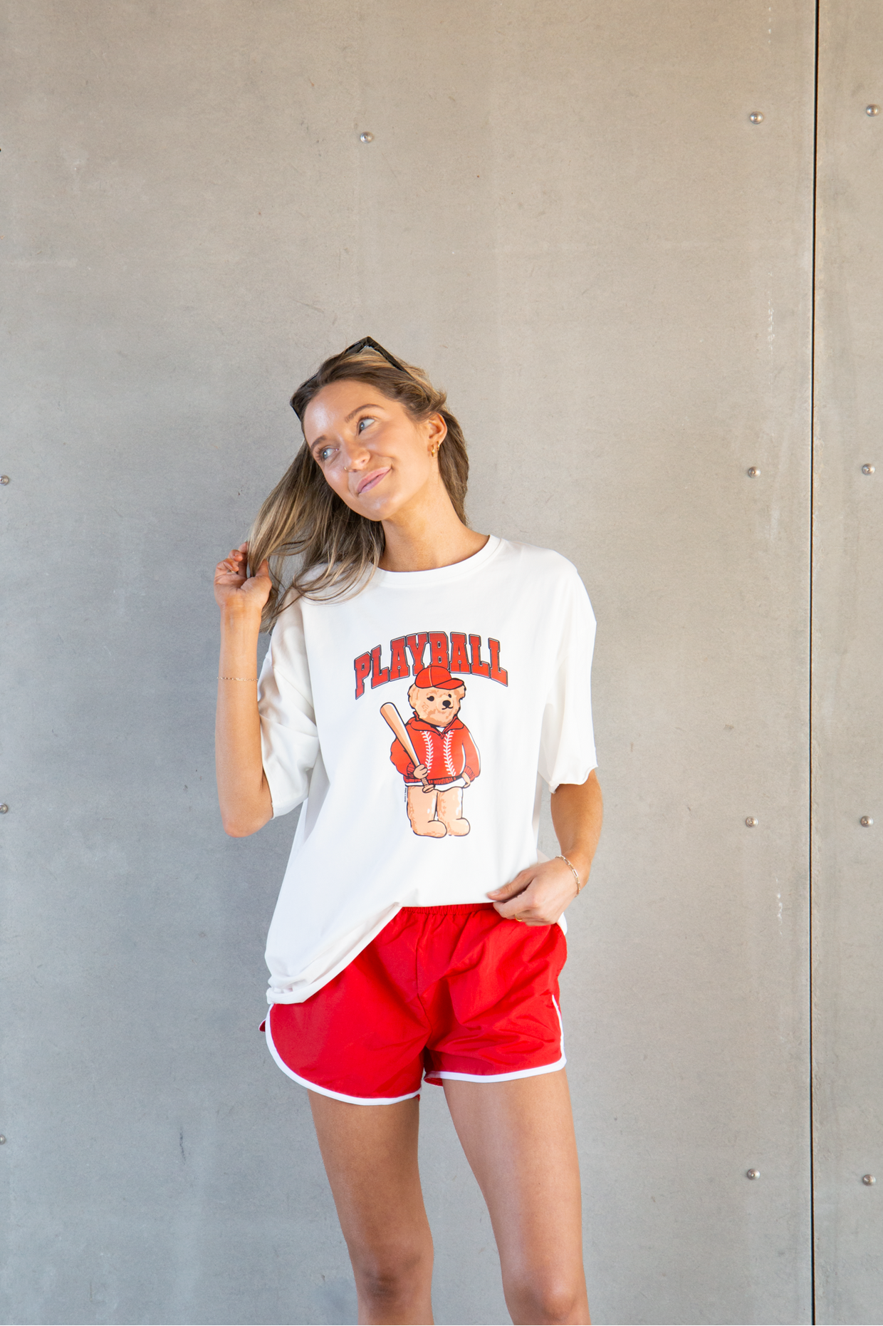 The Playball Bear Boxy Tee - White