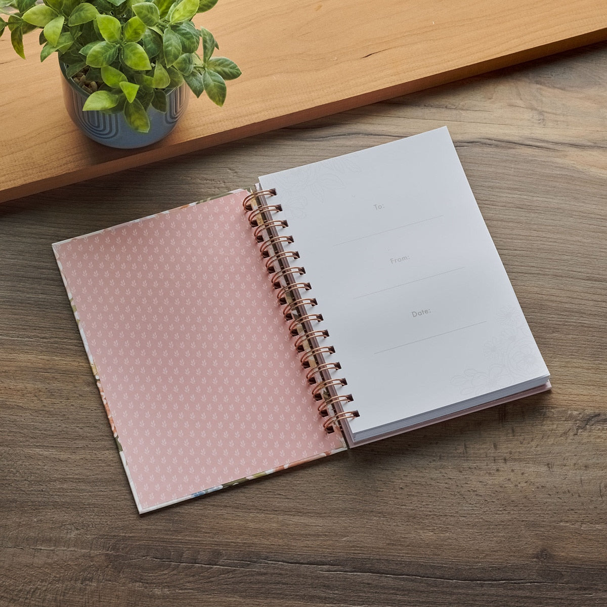 Strength and Dignity Pink Floral Spiral Journal - Proverbs 31:25