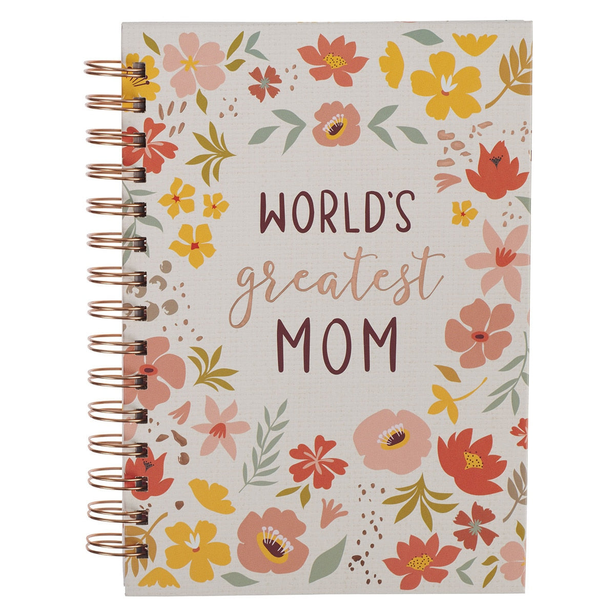 World's Greatest Mom Whimsical Floral Spiral Journal