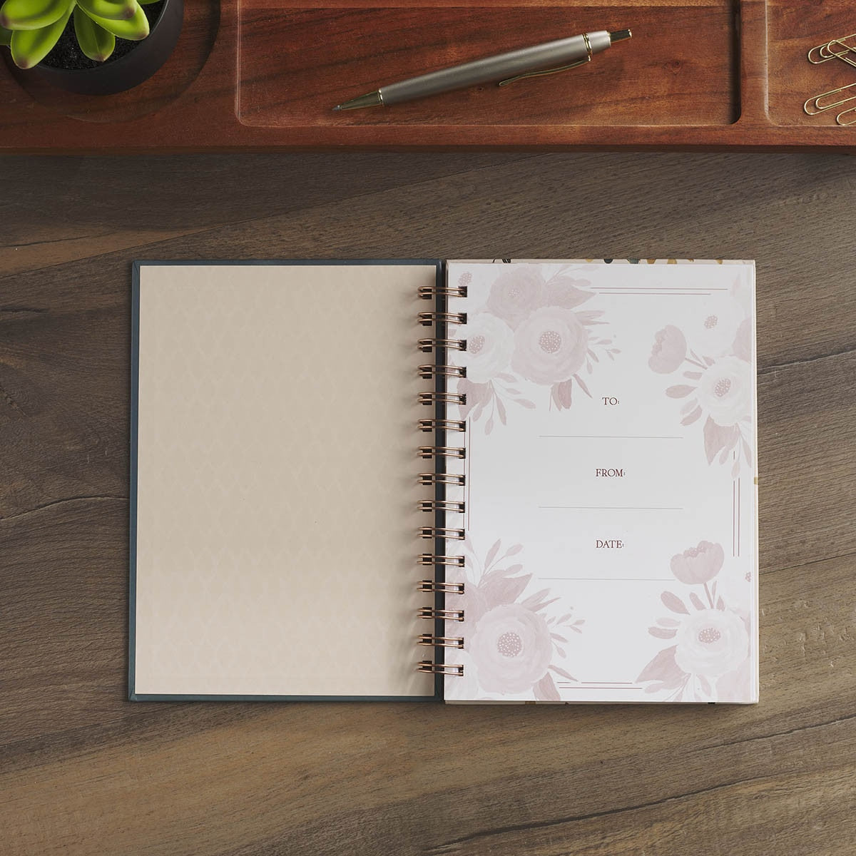 Joyful Patient Faithful Heirloom Floral Spiral Journal - Romans 12:12