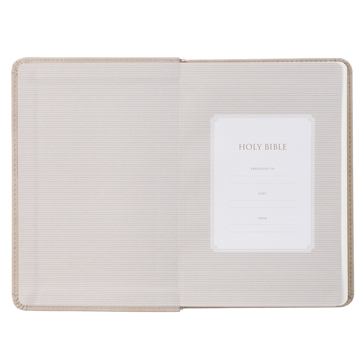 Taupe Bouquet Faux Leather Compact King James Version Bible