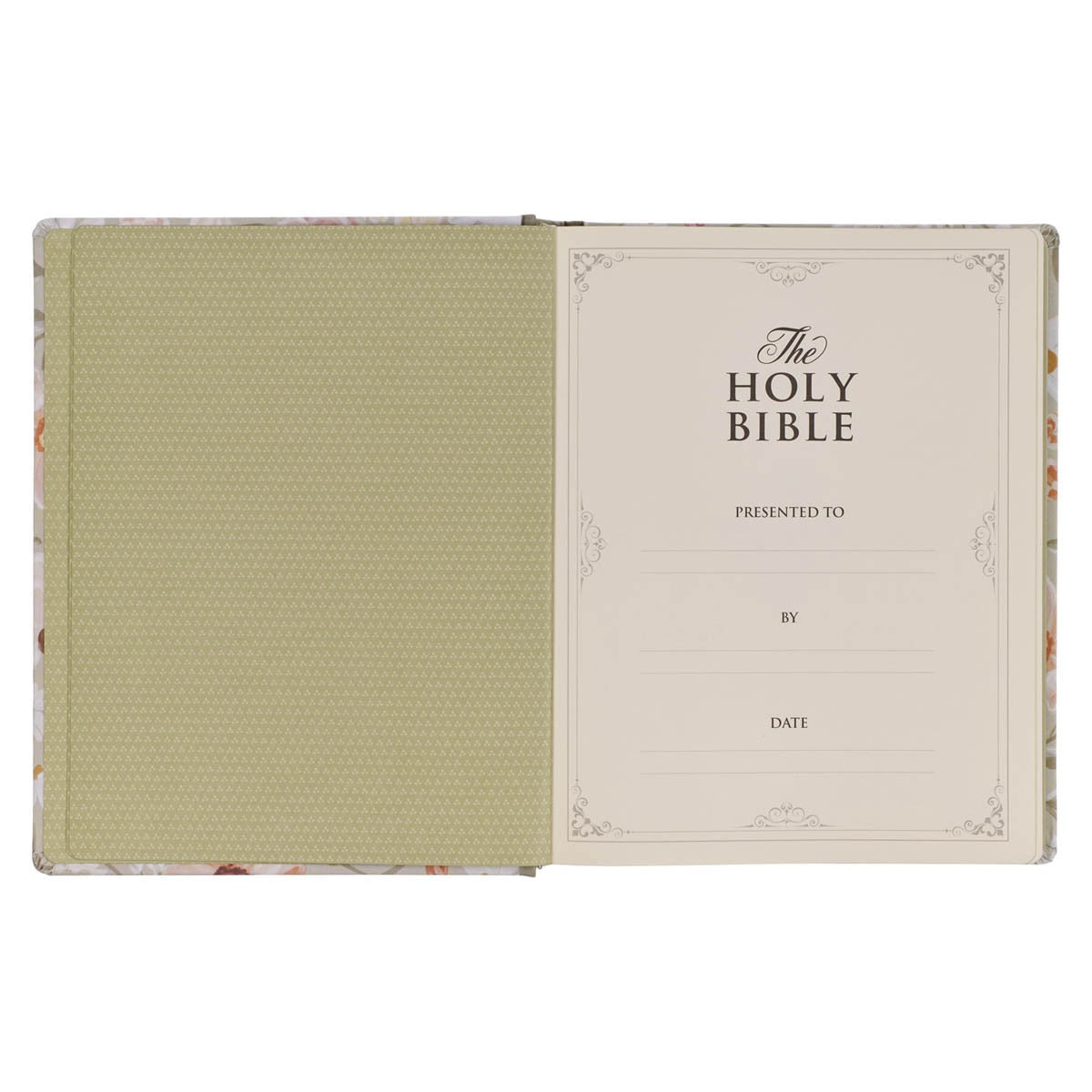 Sage Green Floral Hardcover Amelia Collection Large Print King James Version Note-taking Bible - Luke 22:42