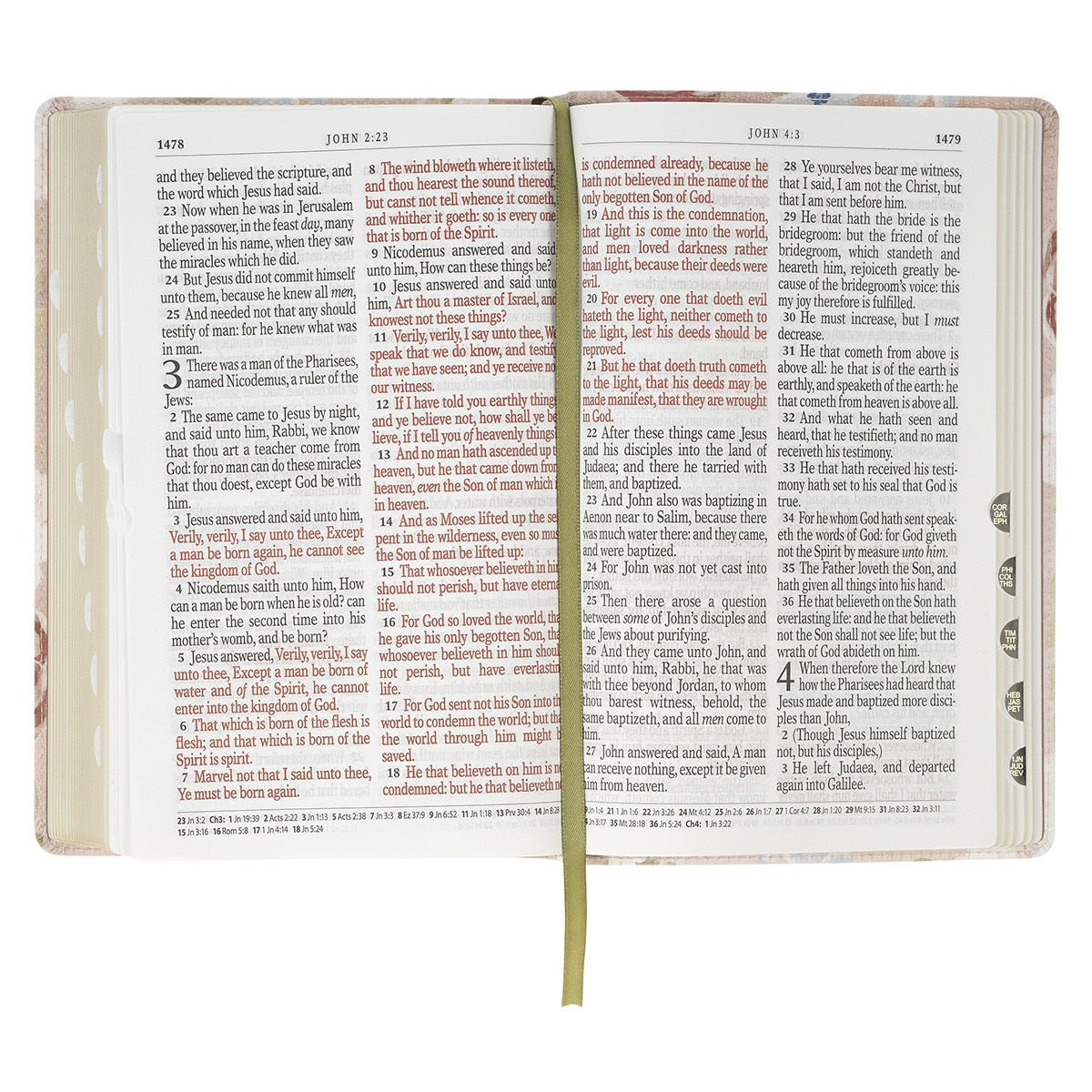 KJV Bible Giant Print in Floral Print Faux Leather