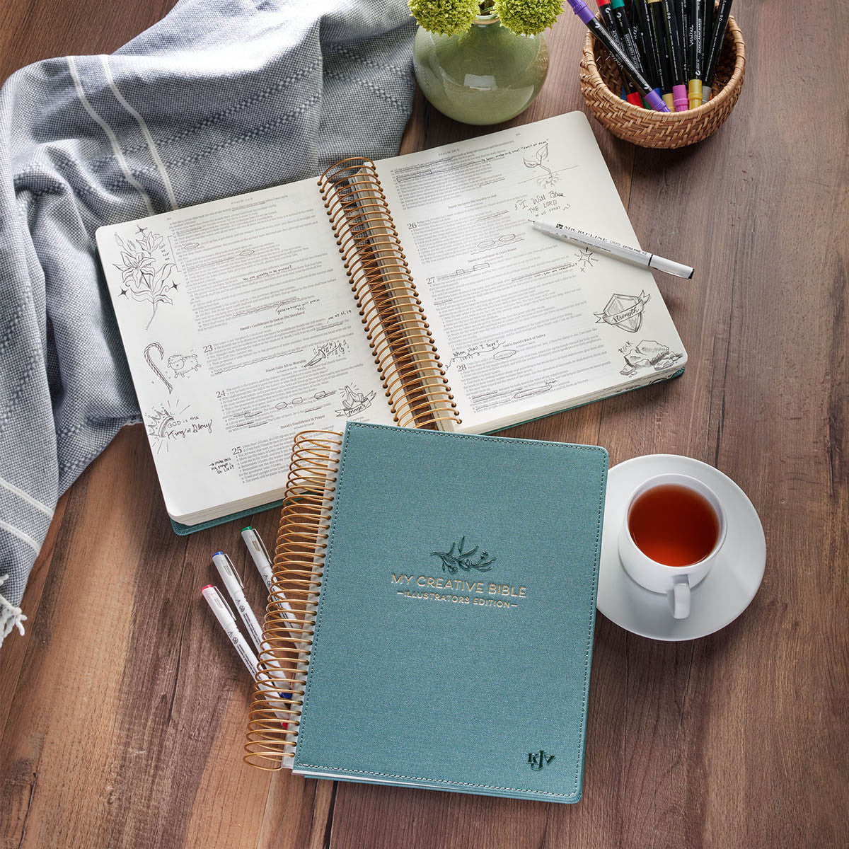 My Creative Bible Illustrators Edition - Teal Faux Leather Hardcover