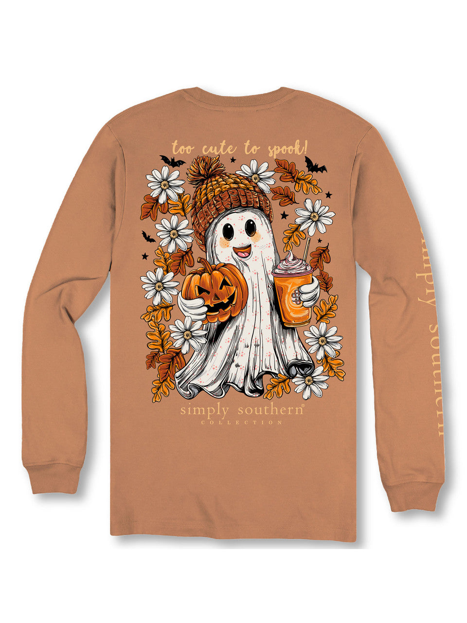 Simply Southern - Too Cute To Spook Ghost Long Sleeve Tee - 2025