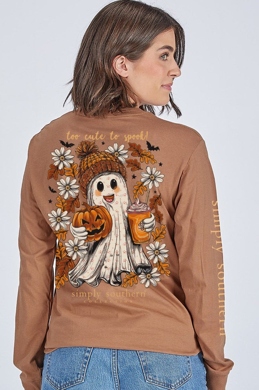 Simply Southern - Too Cute To Spook Ghost Long Sleeve Tee - 2025