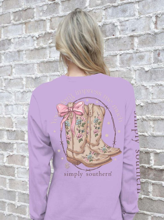 FINAL SALE - Simply Southern - You Don't Impress Me Much Long Sleeve Tee - 2024