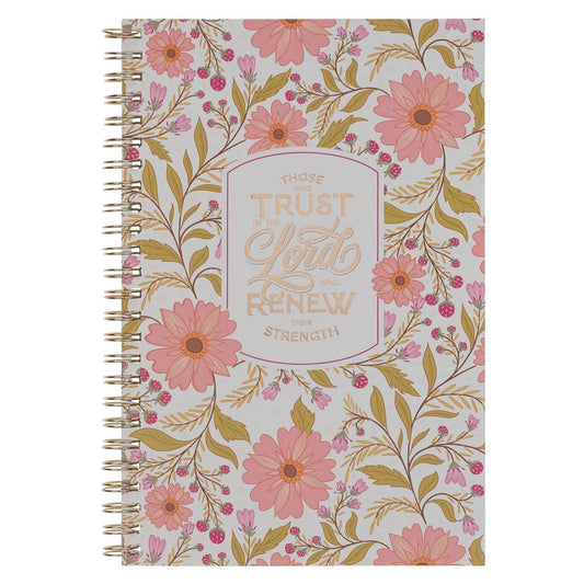 Trust In The Lord Coral Cascade Soft Cover Spiral Notebook - Isaiah 40:31