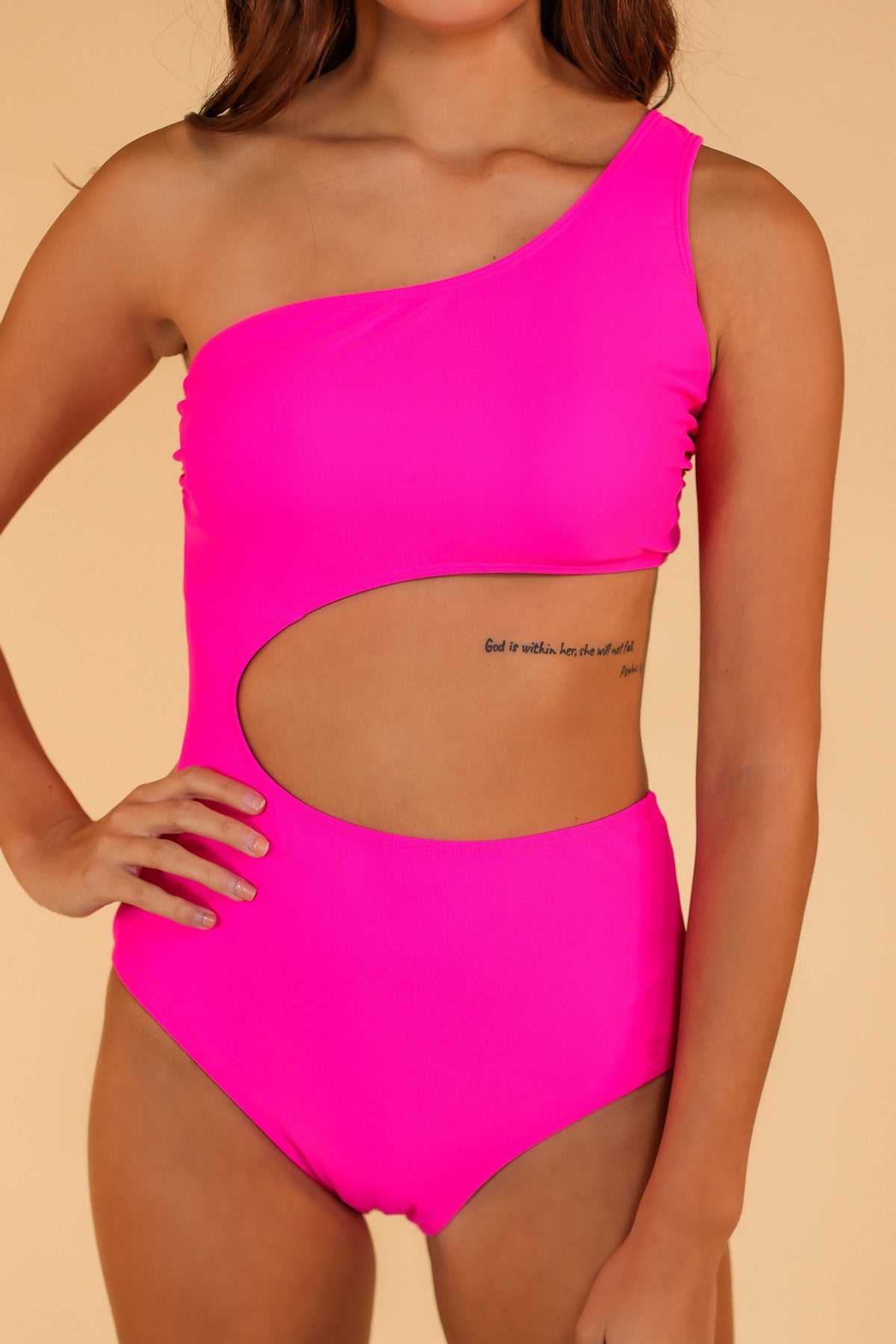 FINAL SALE - The Camilla One Piece Cutout Swimsuit - Hot Pink