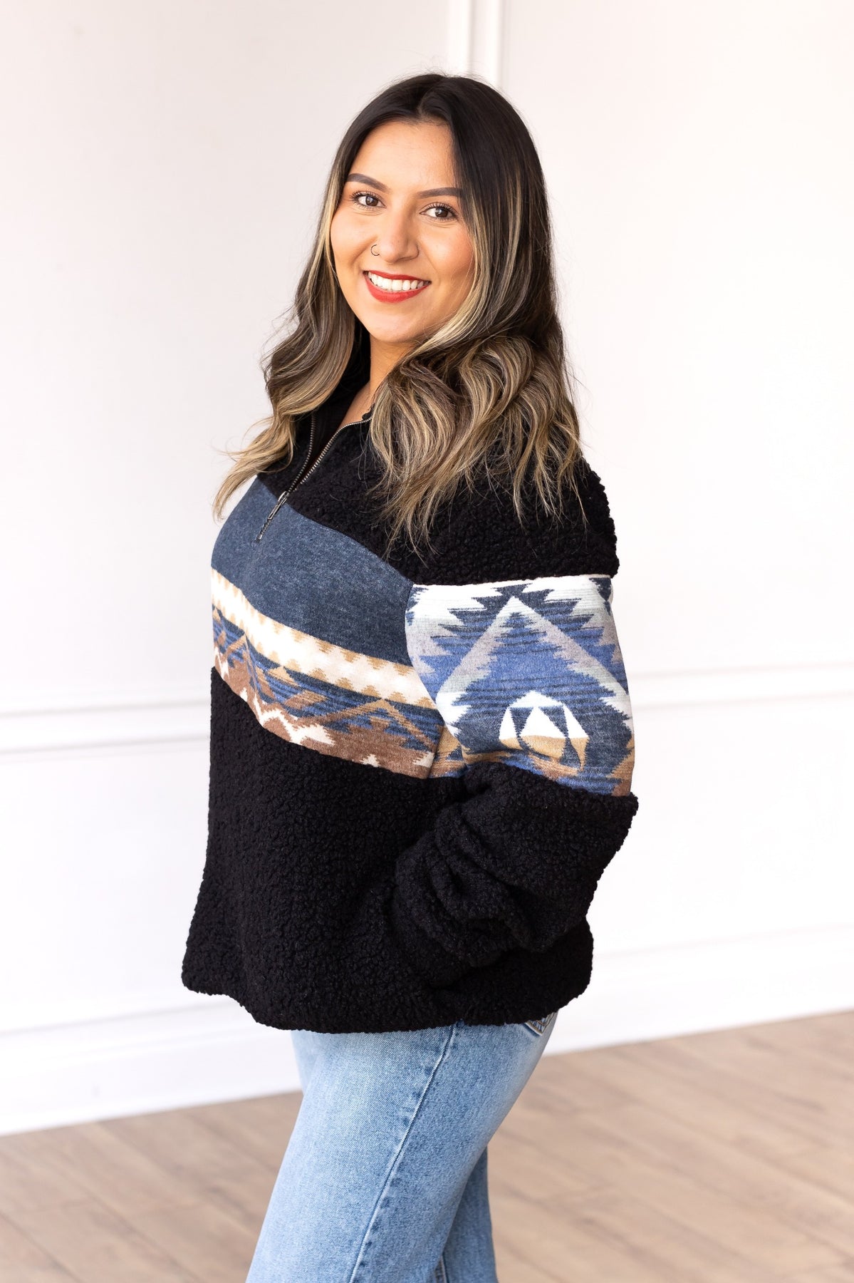 FINAL SALE - The Mountain Moments Aztec Sherpa Pullover