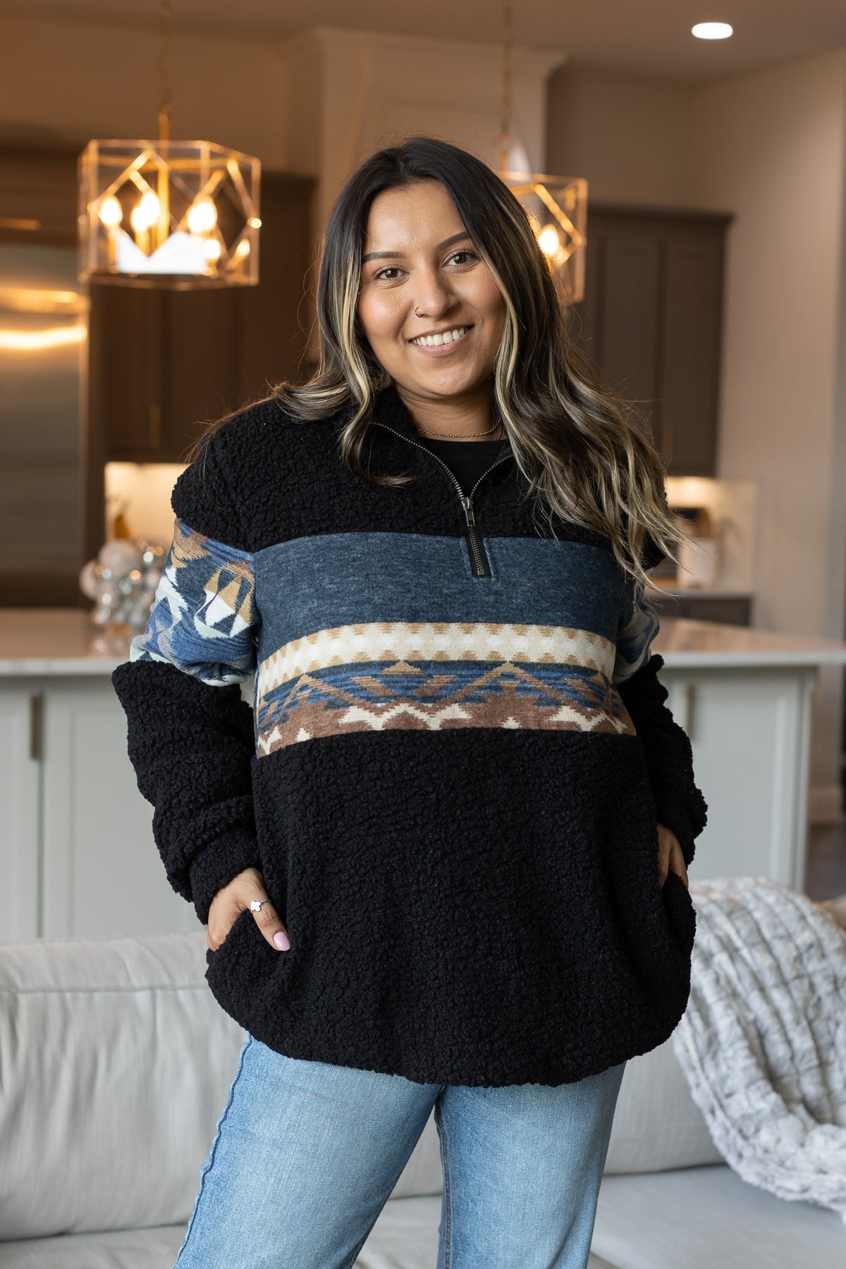 FINAL SALE - The Mountain Moments Aztec Sherpa Pullover