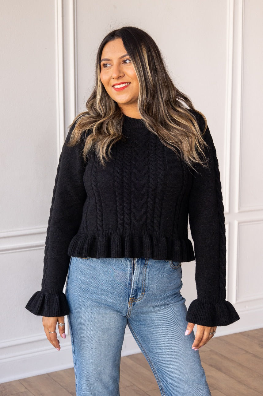 FINAL SALE - The Cozy Callings Sweater - Black