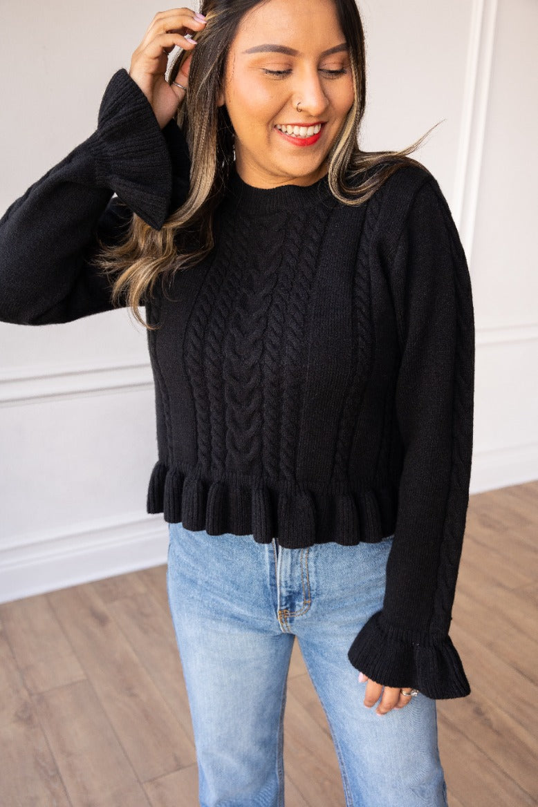 FINAL SALE - The Cozy Callings Sweater - Black