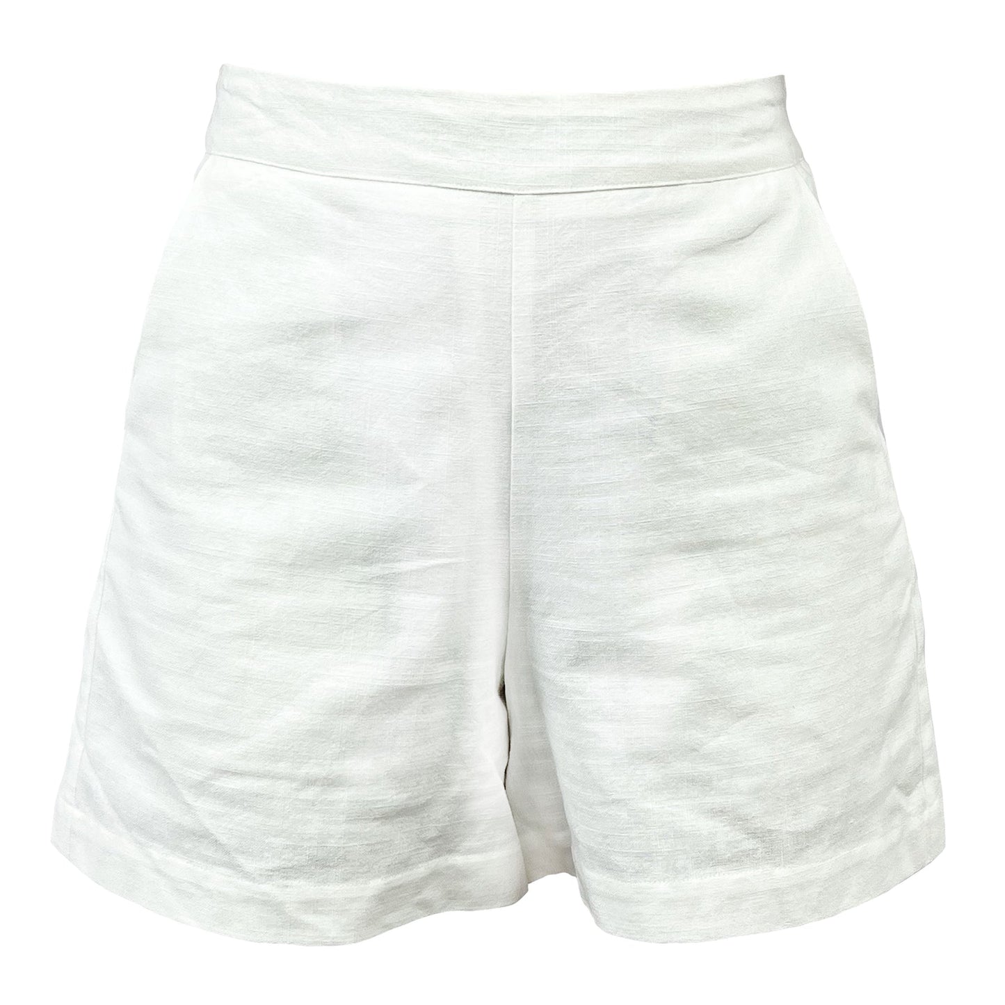The Breezy Palms Linen Shorts - White
