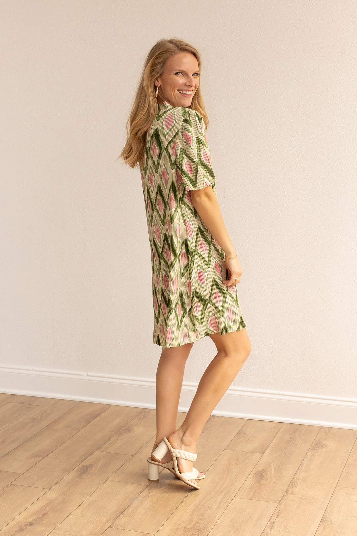 The Geometric Grove Green Dress