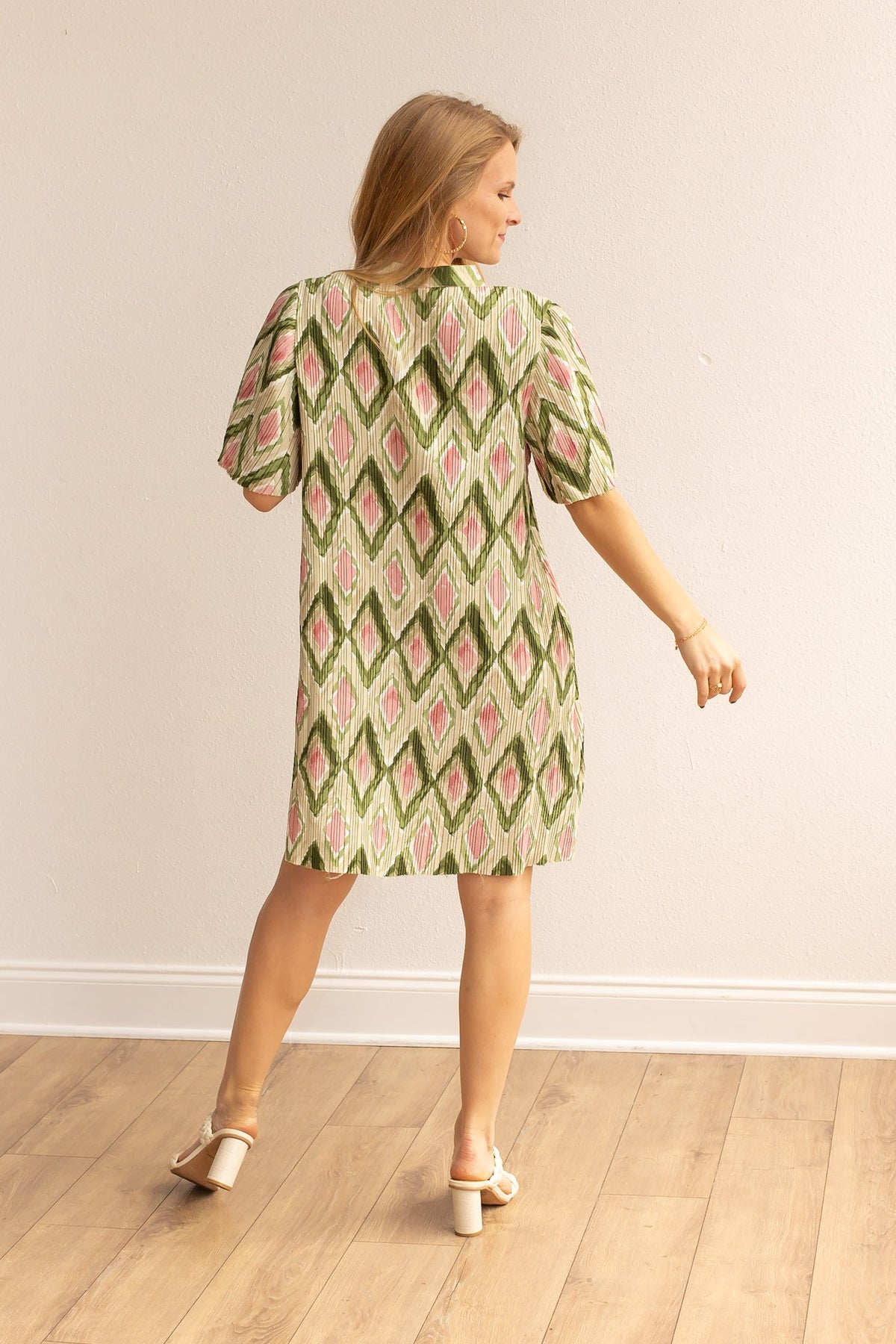 The Geometric Grove Green Dress