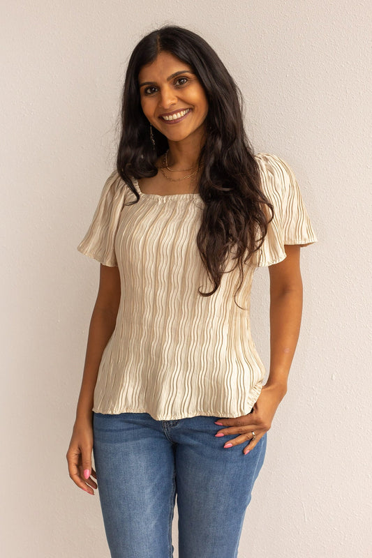 FINAL SALE - The Josephine Top - Beige