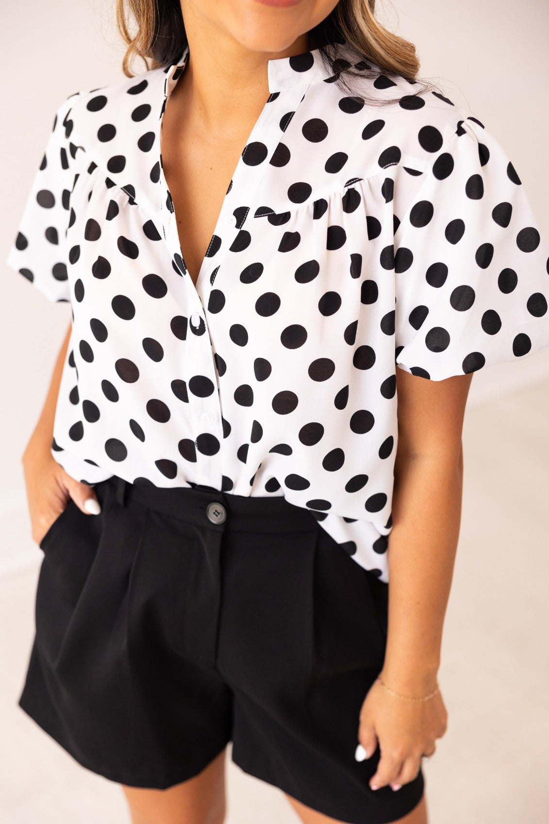 FINAL SALE - The Skyla Polka Dot Top