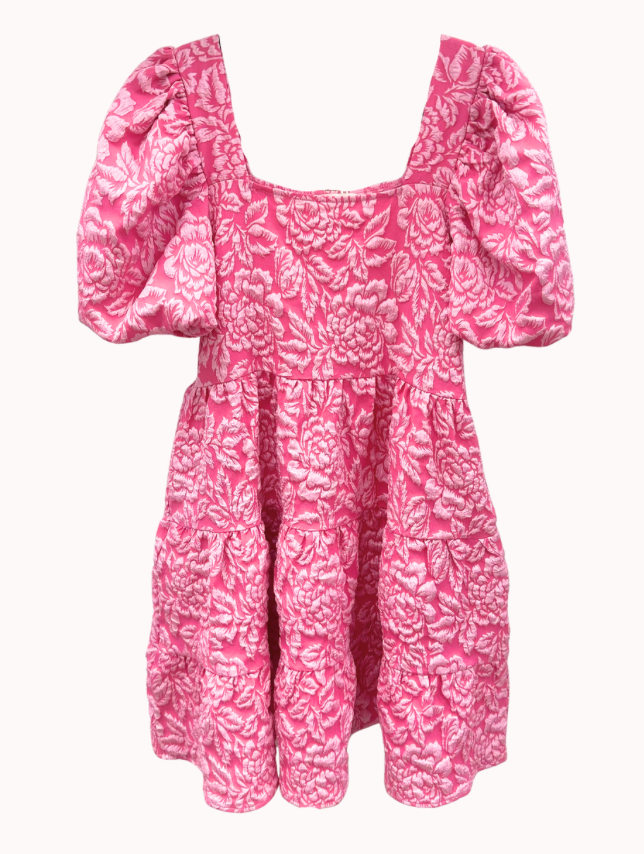 The Dolly Doll Jacquard Dress - Pink