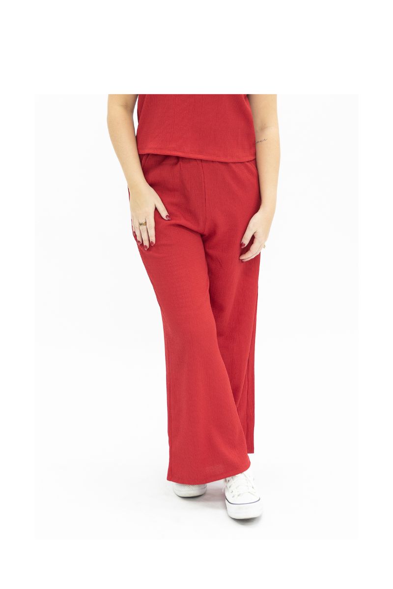 The Earhart Textured Knit Lounge Pants - Red