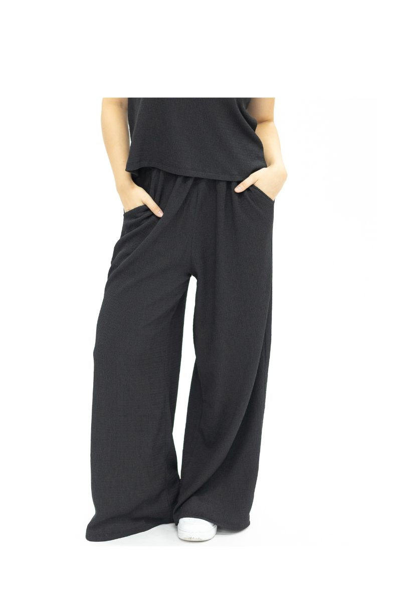 The Earhart Textured Knit Lounge Pants - Black