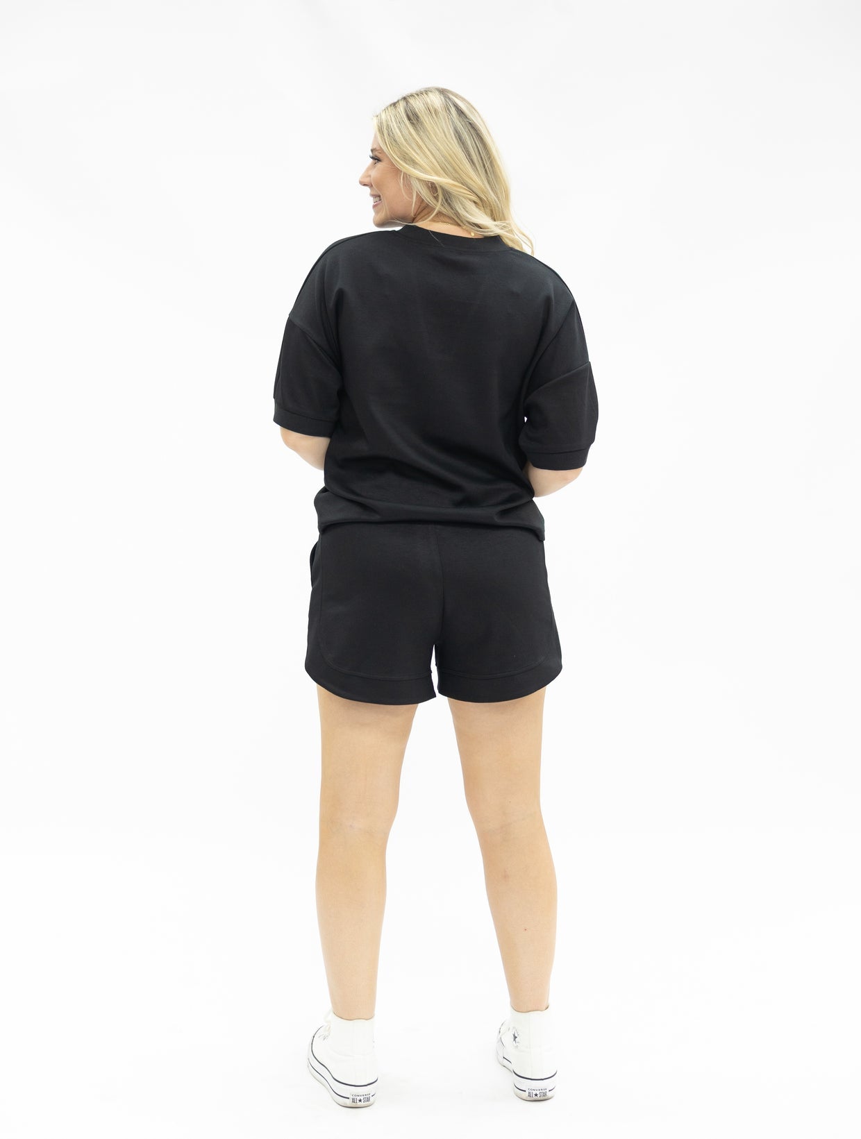 The Remi Butter Soft V-Neck Top - Black
