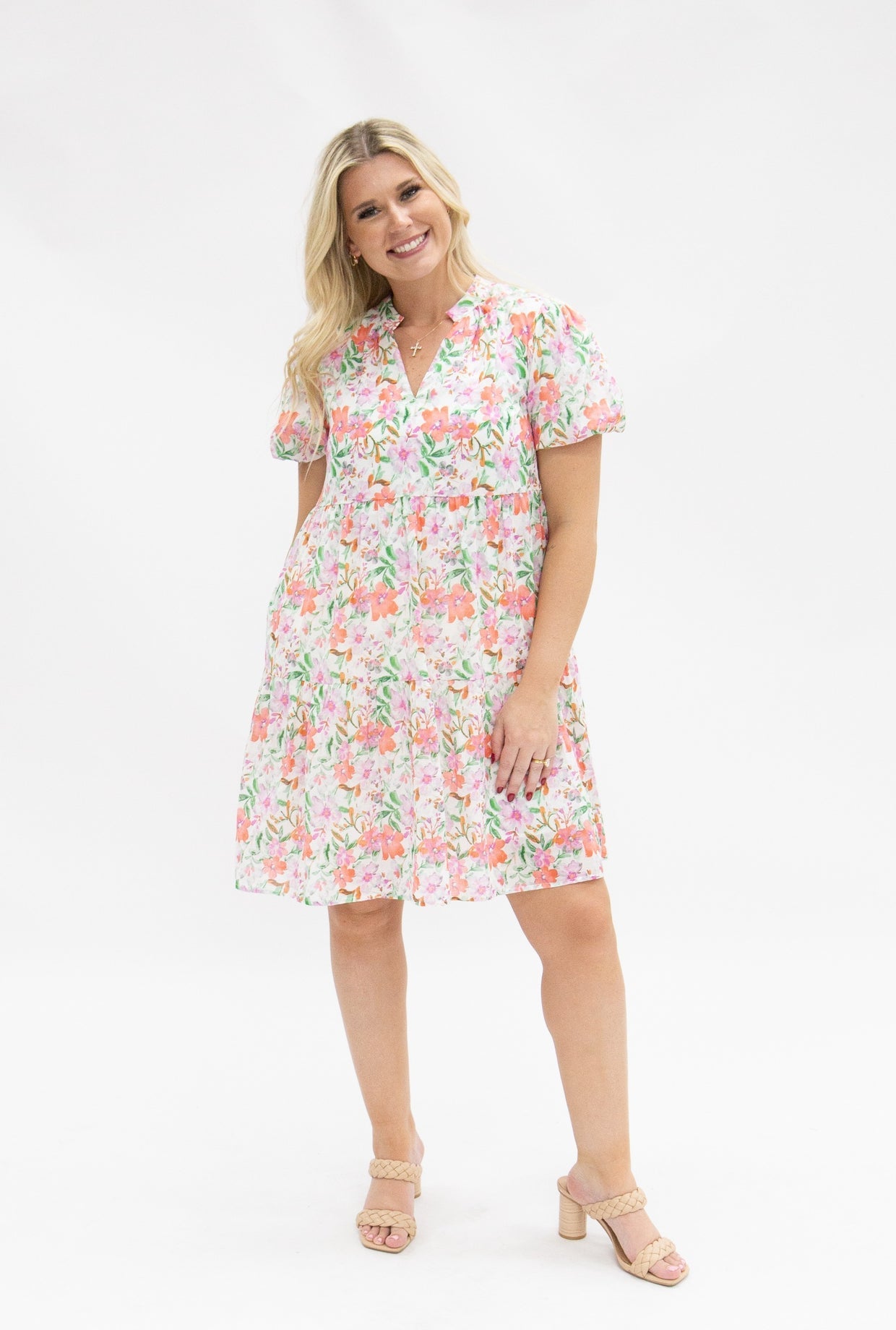 The Jeanette Watercolor Floral Dress