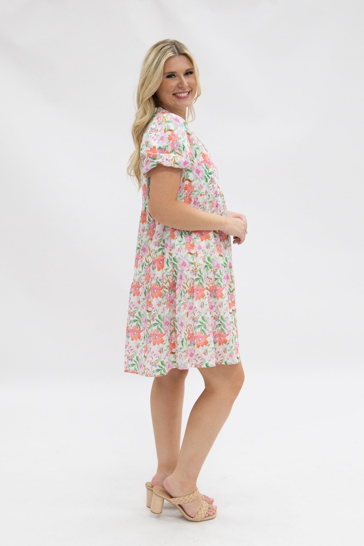 The Jeanette Watercolor Floral Dress